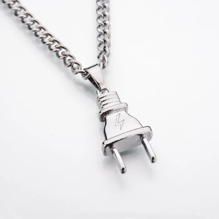 Electrical Plug Shape Pendant Necklace - Gold/SilverKettingen