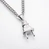 Electrical Plug Shape Pendant Necklace - Gold/SilverKettingen