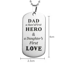 DAD'S HERO - stainless steel necklace - Father's DayNecklaces