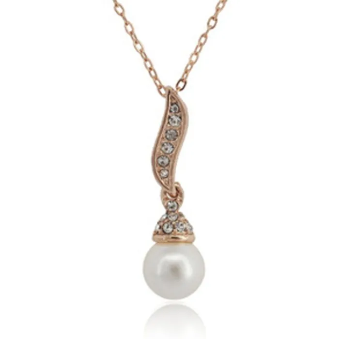 cristallo angelo ala con perla - collana