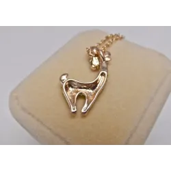 Collana in acciaio con giraffa in cristallo