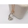 Collier en acier inoxydable avec girafe en cristal