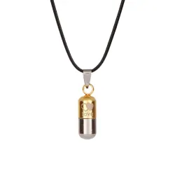 LOVE - capsule shape pendant - necklace