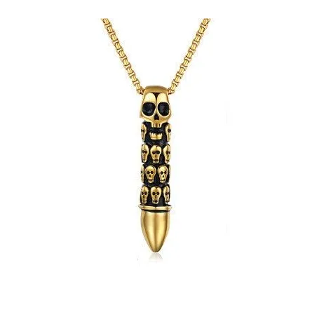 CollaresBola de acero de titanio con cráneos - collar