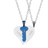 Ti amo - 2 pezzi cuore e collana chiave - 2 pezzi