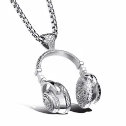 Collana con cuffie - nero - oro - argento