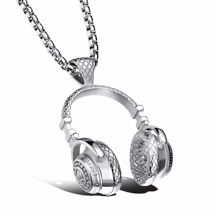 Collana con cuffie - nero - oro - argento