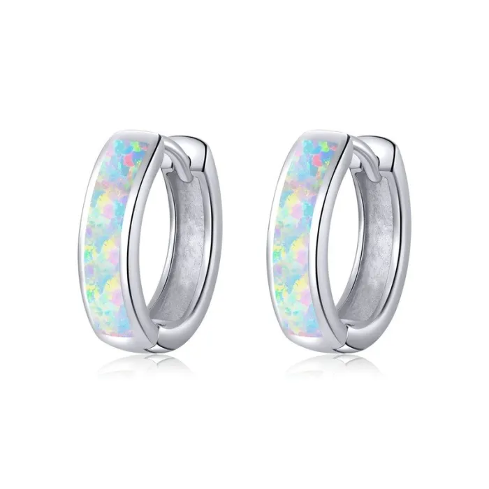 Aretes925 pendientes de plata esterlina con ópalo
