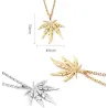 Necklace med hampa blad hängande