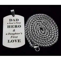 DAD'S HERO - rostfritt stålhalsband - Faderns dag