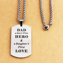 DAD'S HERO - roestvrijstalen ketting - VaderdagKettingen
