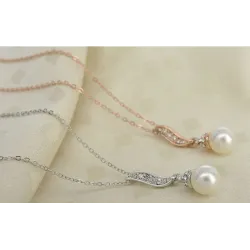 Collarala de ángel de cristal con perlas - collar
