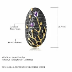 AnillosZarcón morado vintage - árbol de oro - anillo