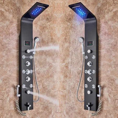 GrifosCaja de agua de 6 funciones - Panel de ducha LED con sistema de masaje