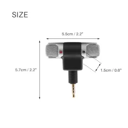 Siirrettävä stereotallennusmikrofoni - kultainen pistoke - 3,5 mm minijakki älypuhelimelle