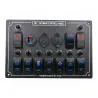 Rocker switch panel - 12V - 10 gäng - LED - cigarettändare - vattentät för bil - båt - lastbil