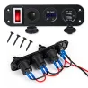 Pannello di commutazione - 5V - 4.2A - doppia USB - 12V - LED - Voltmetro per auto - barche - camion