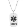 CollaresAlerta médica - DIABETIC - collar de acero inoxidable