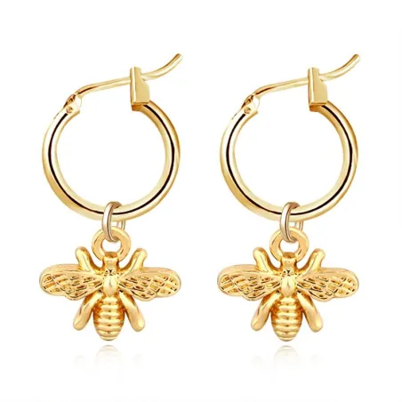 AretesPequeña abeja - pendientes de oro