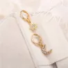 Crystal star & moon - gold earrings