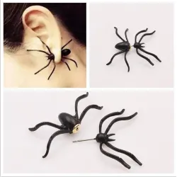 AretesPendientes con araña negra