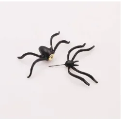 Earrings with black spider