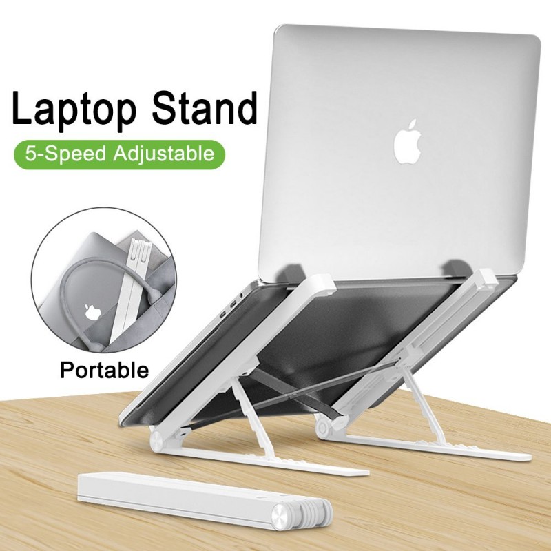 MacBook / laptop pc plastic stand - with silica gel protection - adjustable & foldable