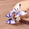 Double butterflies - crystal elegant brooch