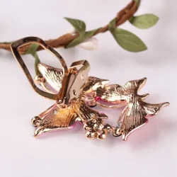 Farfalle doppie - spilla di cristallo elegante