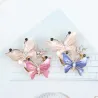 Borboletas duplas e flor - broche de cristal