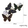 BrochesTriple mariposas  perla - broche de cristal de lujo