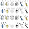 Collarllave de corazón - collar de acero inoxidable para parejas 2 piezas