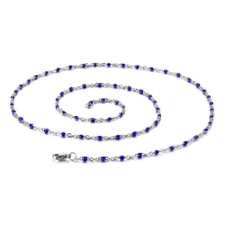Collana classica in acciaio inox con perle in resina