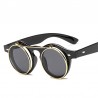 retro runde dampf punk flip up sunglasses - Vintage klassische Doppel-Flip Sonnenbrille