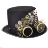 Steampunk-hattu - Musta musta