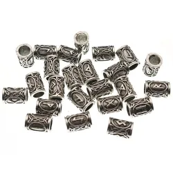 Viking Runes Metal Spacer Beads - 24pcs