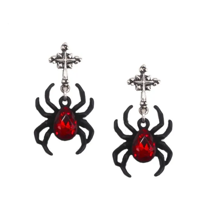 Matte Black Spider Boucles d'oreilles