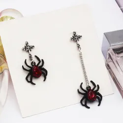 Matte Black Spider Boucles d'oreilles