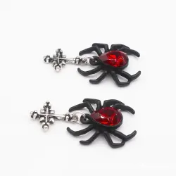 Matte Nero Spider Stud Orecchini
