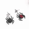 Matte Black Spider Stud brincos