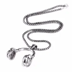Collier avec écouteurs - noir - or - argent