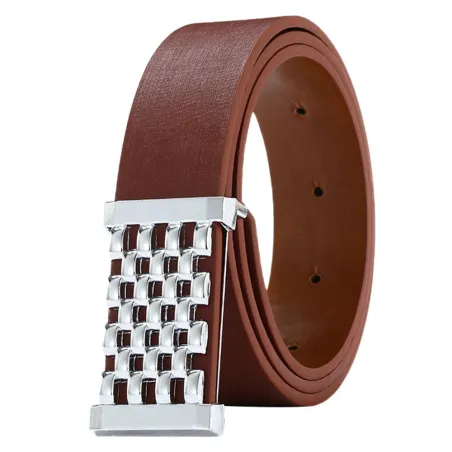 Metal Square Belt - Leather