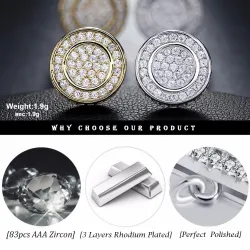 Brinco redondo - ouro/prata
