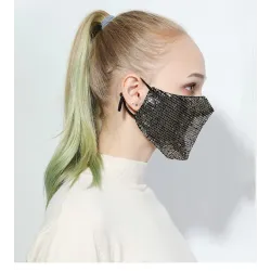 Masque en coton tendance avec paillettes - anti-pollution - respirant - protection