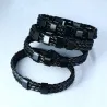 Braided läderarmband - rostfritt stål charm - anpassade gjorda namn