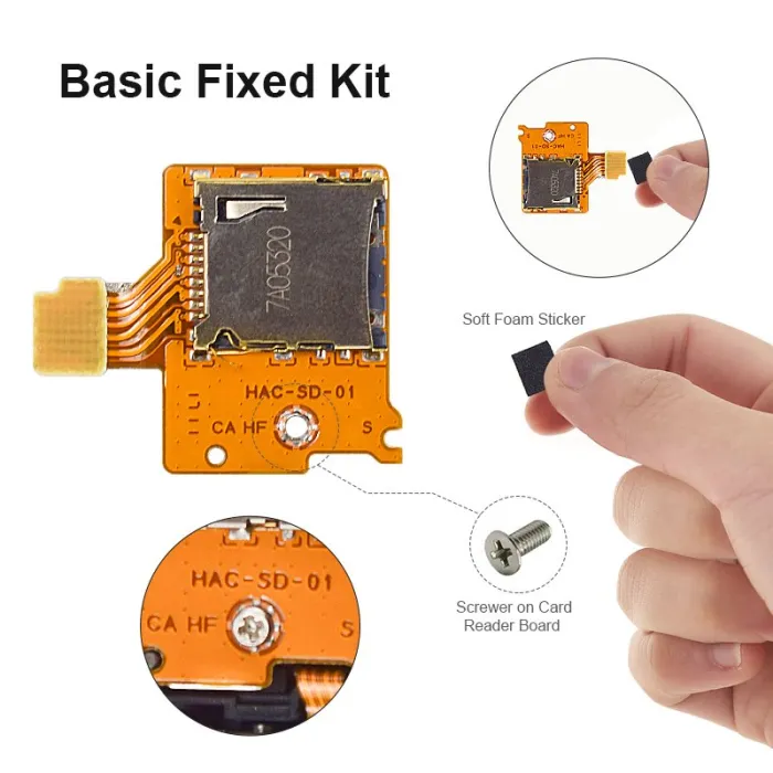 Micro SD-kortplatsläsarmodul - för Nintendo Switch - reparera del - pro kit