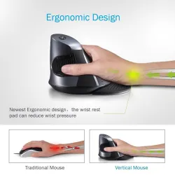 M618GX - 1600 DPI - ergonomische vertikale drahtlose Maus - optisch - 6 Tasten - mit Silikongehäuse