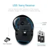 M618GX - 1600 DPI - mouse sem fio vertical ergonômico - ótico - 6 botões - com caso de silicone