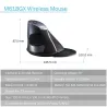 M618GX - 1600 DPI - mouse sem fio vertical ergonômico - ótico - 6 botões - com caso de silicone