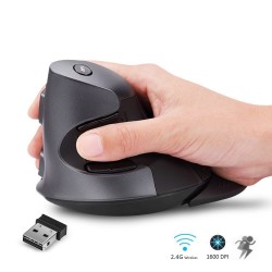 M618GX - 1600 DPI - ergonomic vertical wireless mouse - optical - 6 buttons - with silicone case